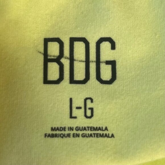 BDG Urban Outfitters Alex Off The Shoulder Shirt Womens Large Lime Green New WOT - Picture 5 of 7